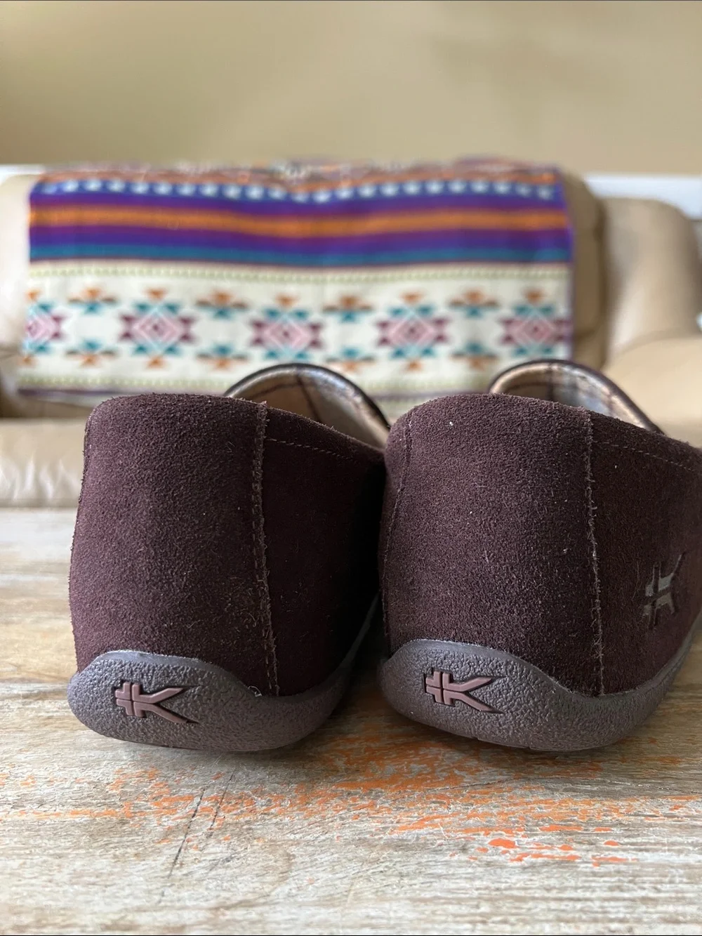 KURU Loft Brown Suede Men's Moccasin Slip-on Shoes Size 10